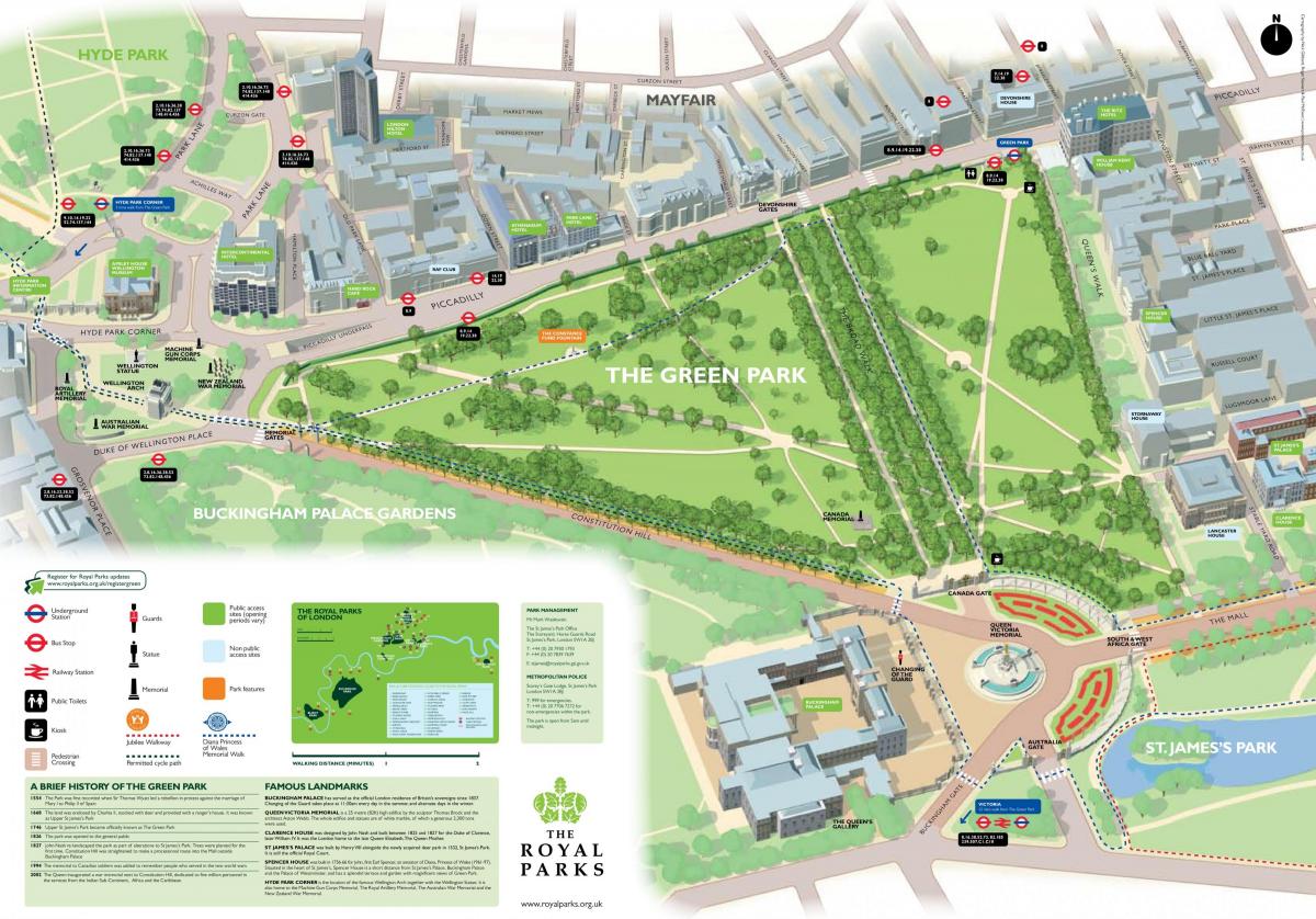 خريطة الحديقة الخضراء لندن
