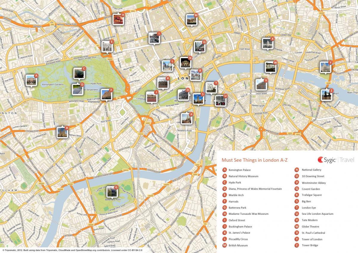 خريطة معالم لندن