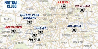خريطة كرة قدم ملاعب لندن