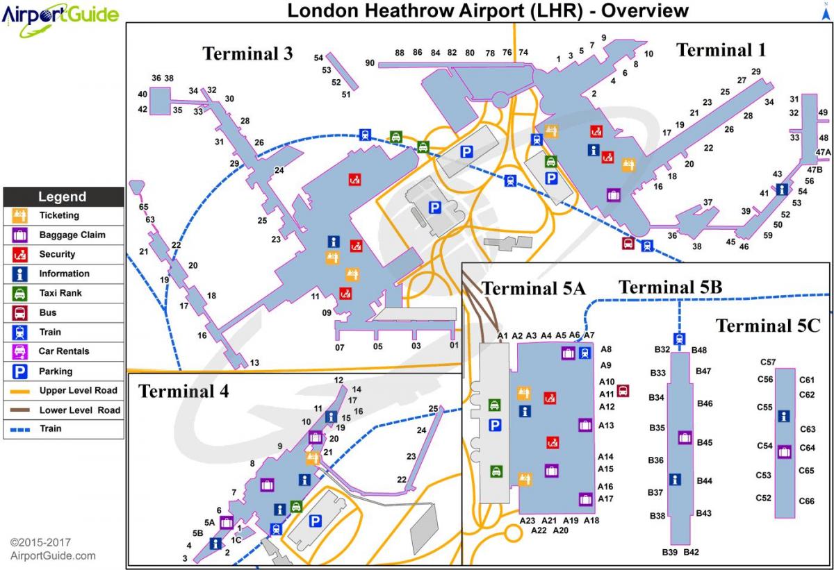 خريطة heathrow terminal