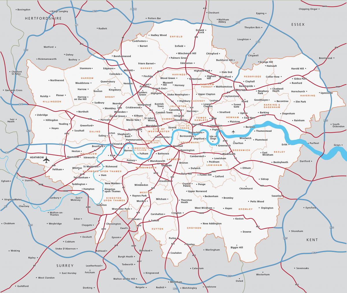 خريطة لندن الكبرى