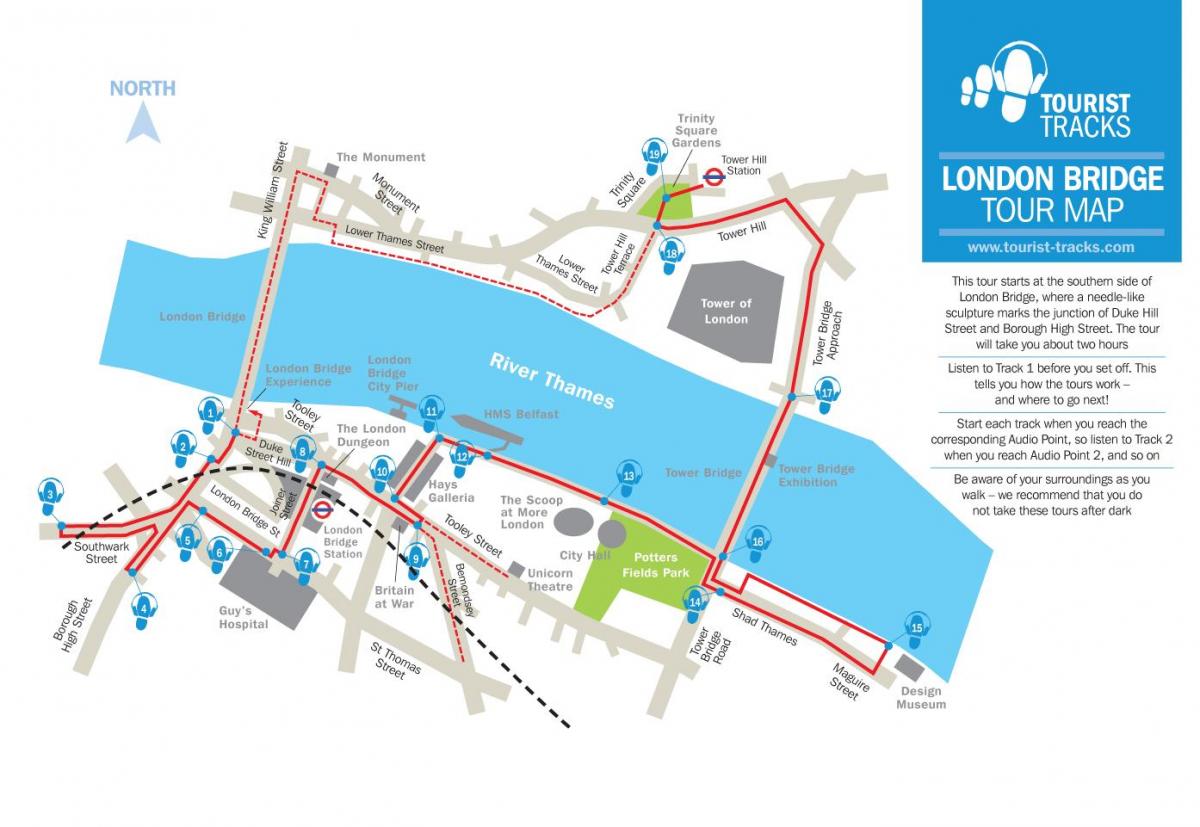 خريطة من جسر لندن