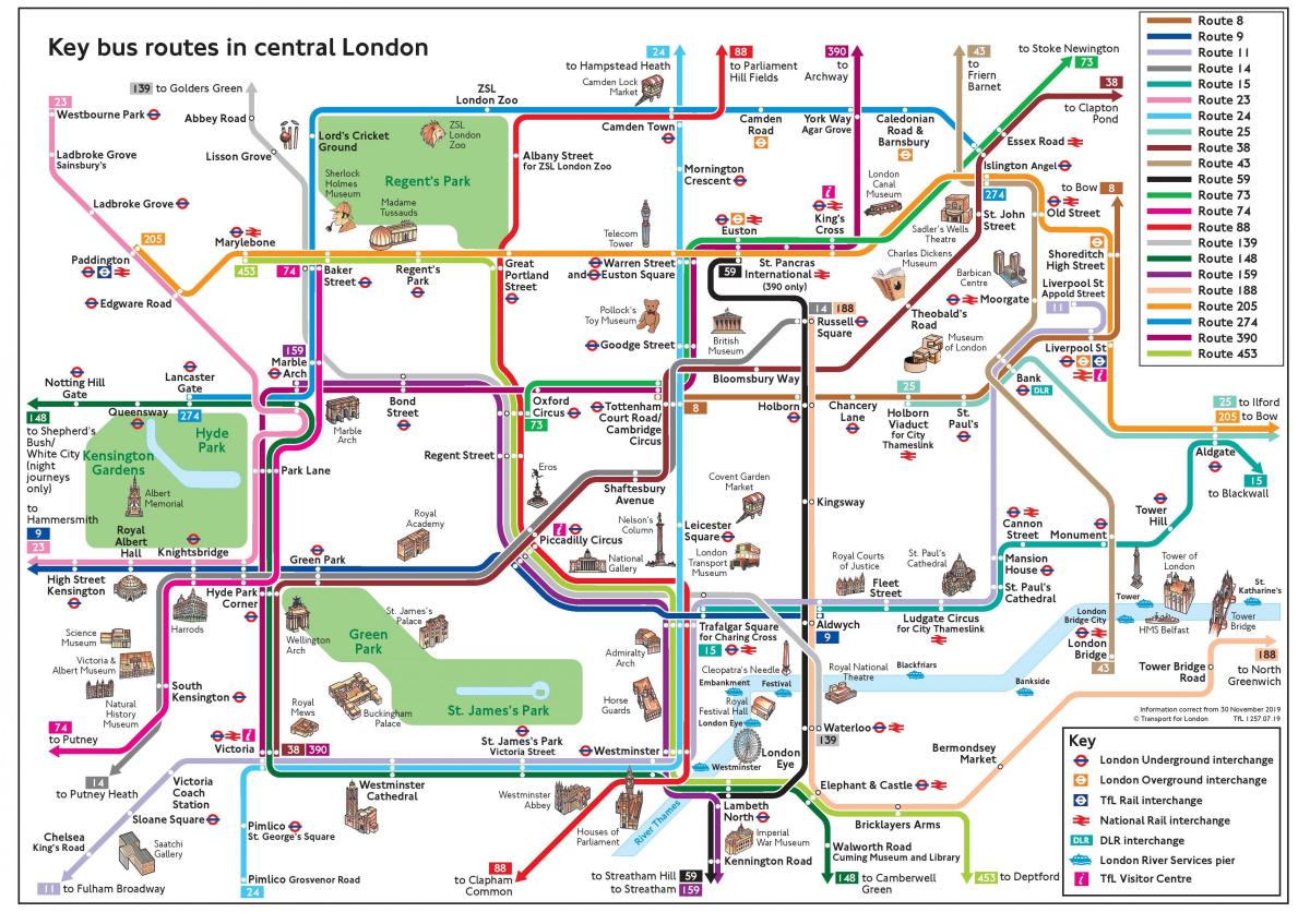 حافلة خريطة لندن