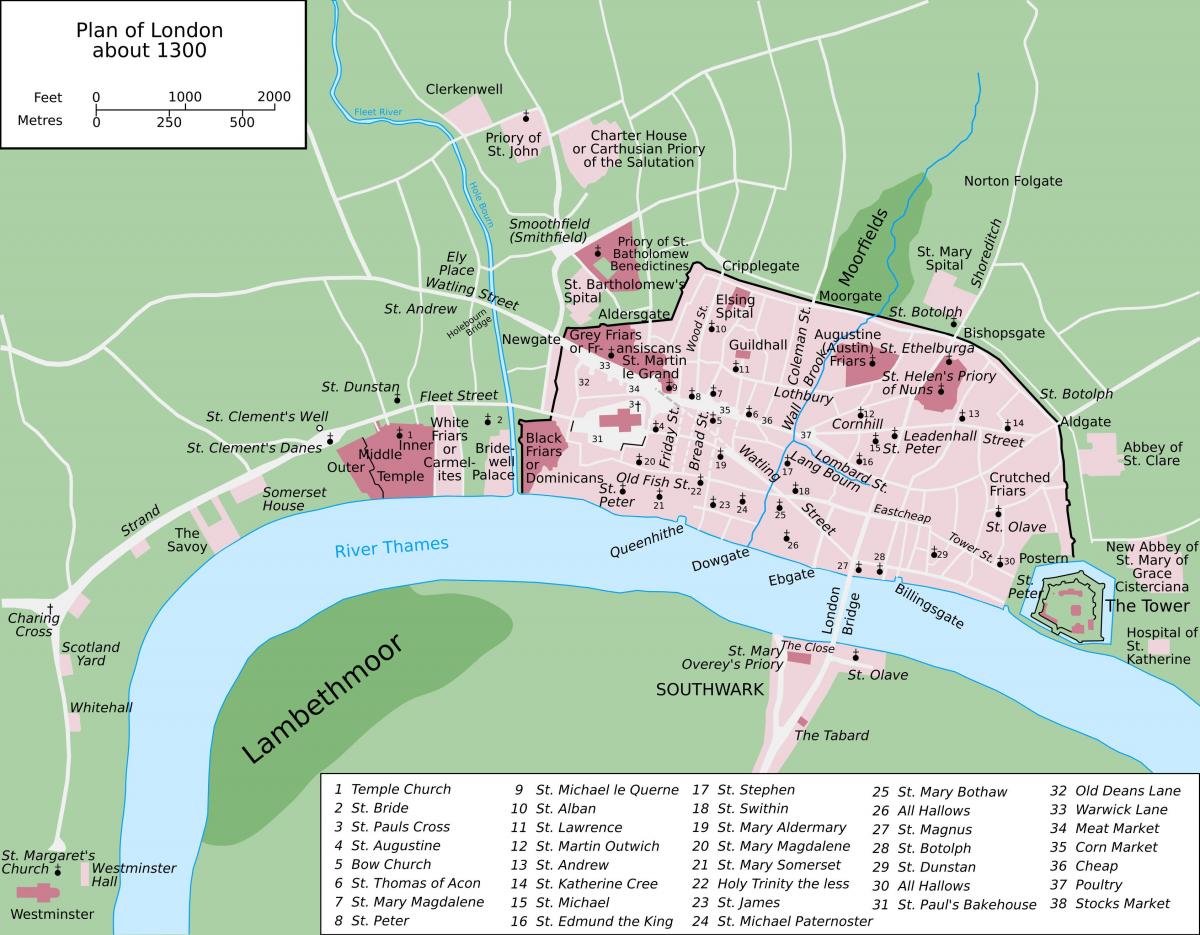 خريطة القرون الوسطى لندن