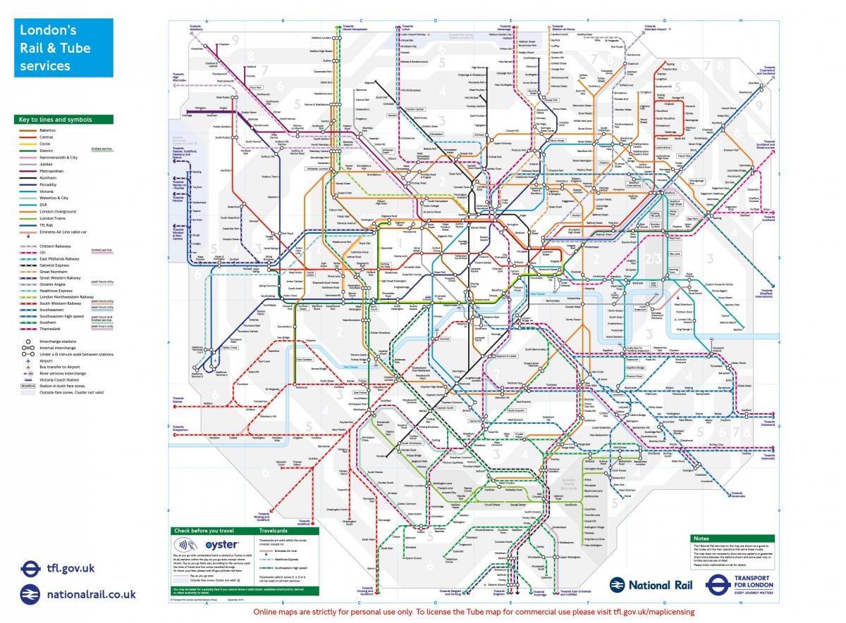 خريطة لندن محطات القطار
