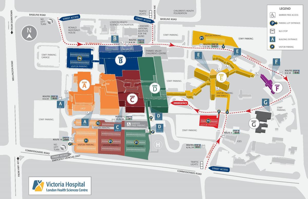 خريطة فيكتوريا مستشفى لندن