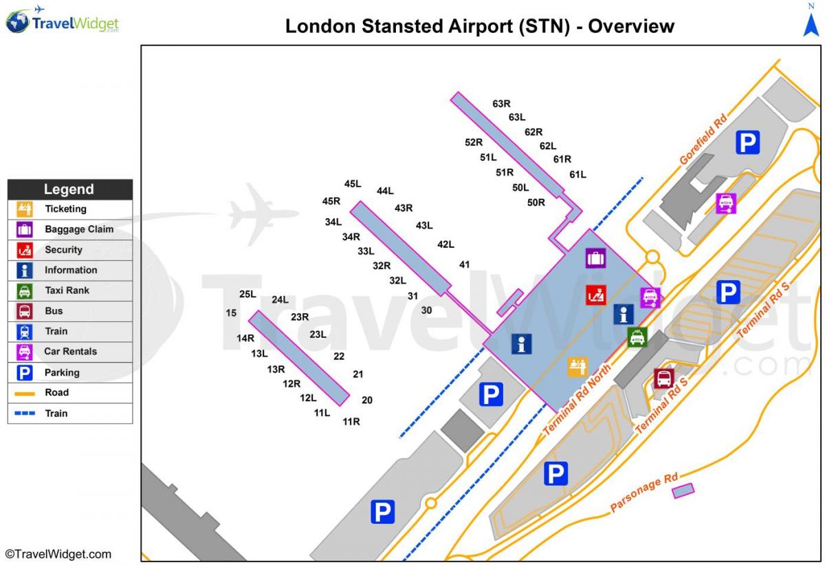 خريطة مطار ستانستيد