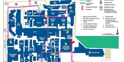 خريطة من جامعة إمبريال في لندن
