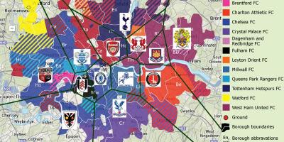 لندن فرق كرة القدم خريطة